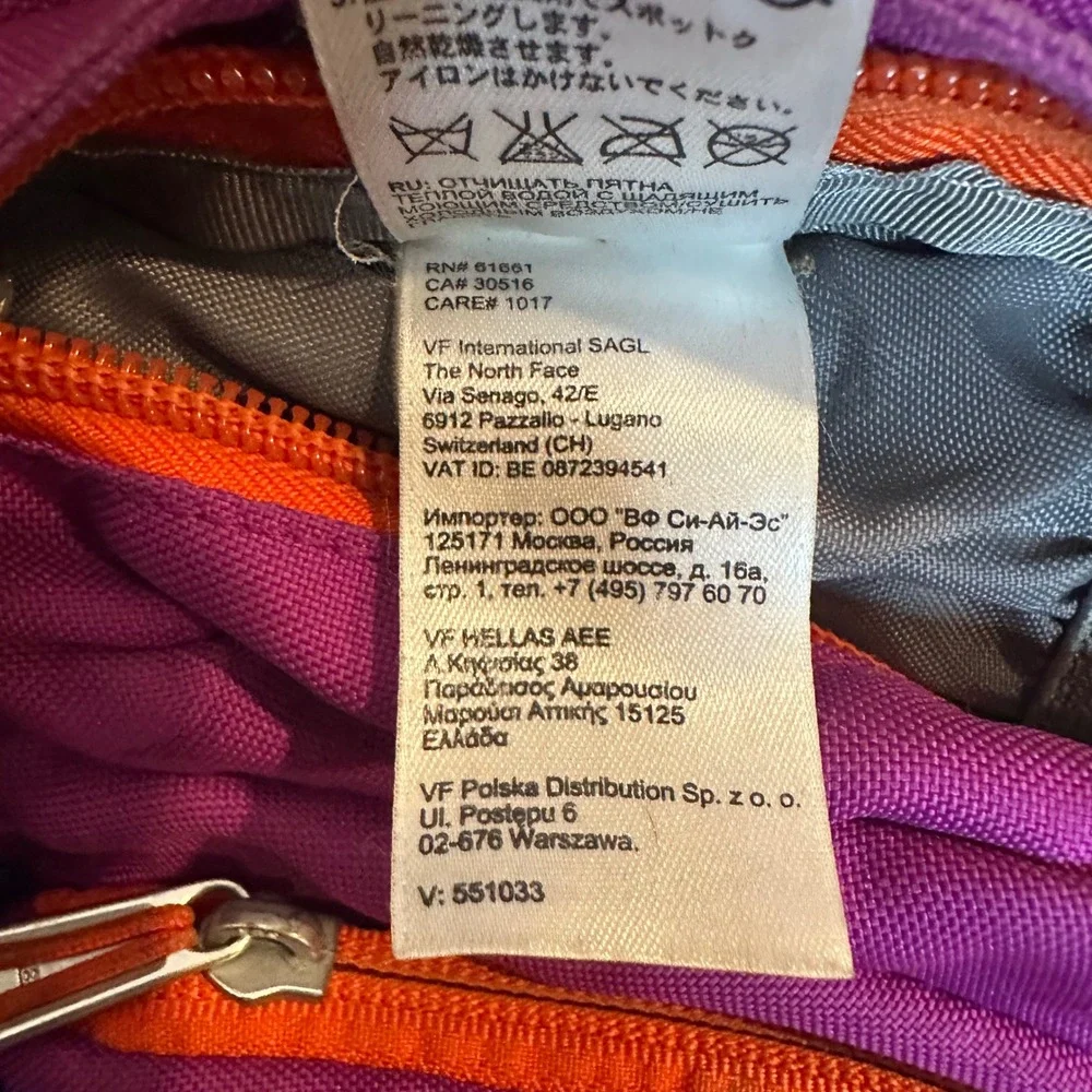The North Face Wasatch Backpack Kid Purple Blue Logo Hiking School Sporty Travel - Picture 12 of 12